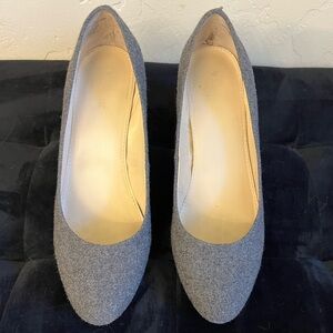 Nine West Heather Gray Textured Wedges with Rounded Toe